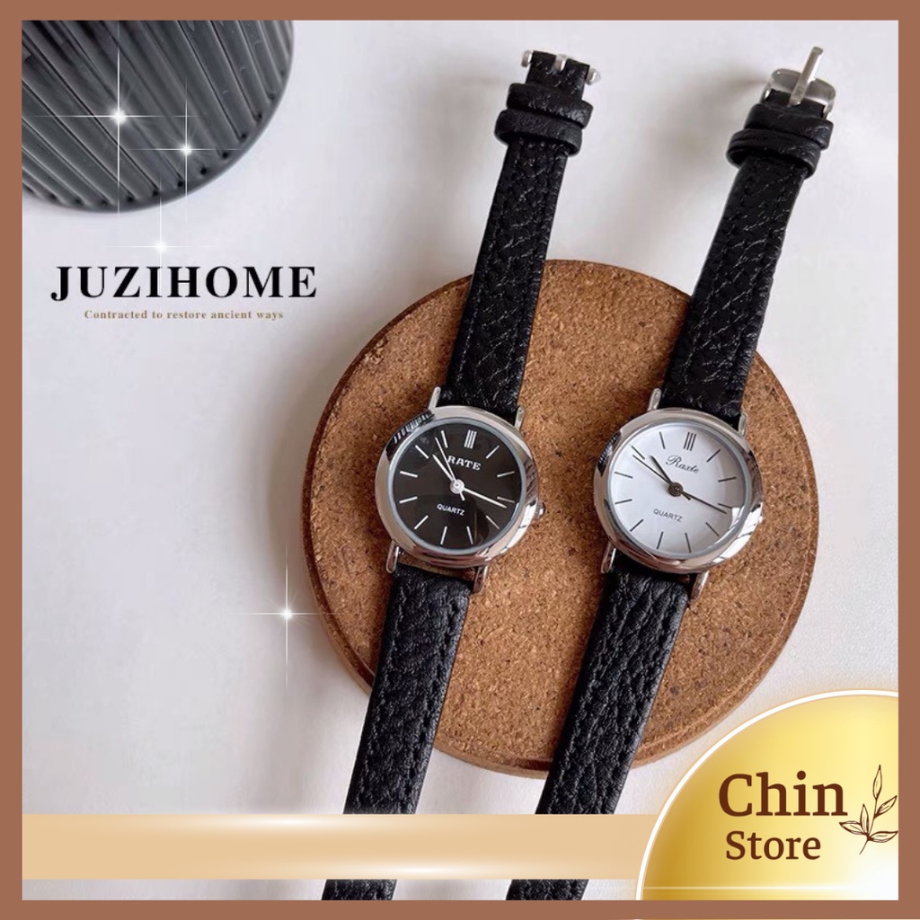 Đồng hồ nam nữ đeo tay Raxte mặt tròn dây nhỏ xinh xắn