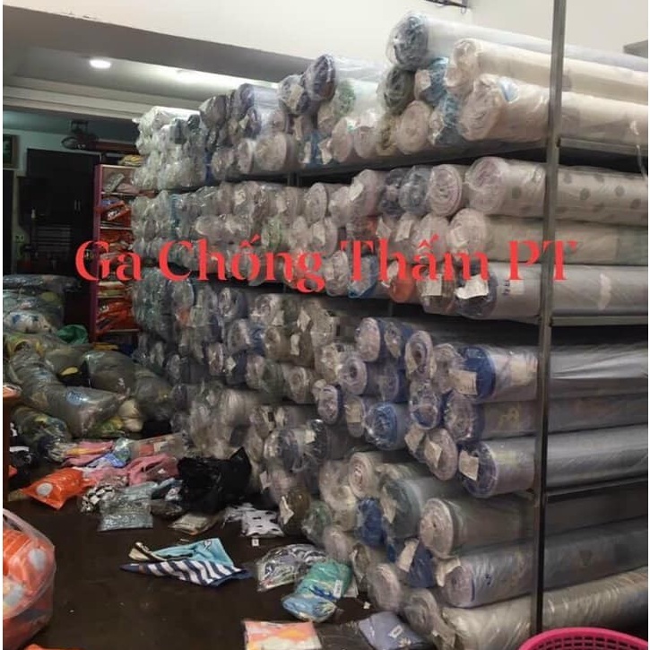 Bộ ga chống thấm PT cao cấp kèm vỏ gối, chống thấm nước tuyệt đối, mềm mịn mát thoải mái bỏ bỉm cho bé (khủng long)