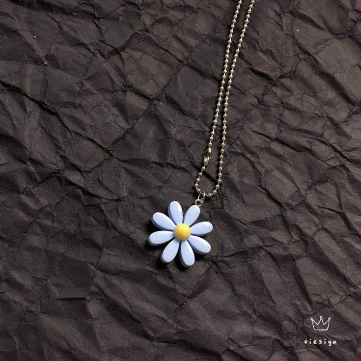 Dây chuyền/ Khuyên tai kiểu hoa cúc phong cách Hàn Quốc thời trang dành cho nữ 13141