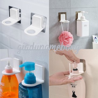 Miếng dán tường đỡ chai dầu gội, móc treo cổ chai lọ trong nhà tắm, nhà bếp