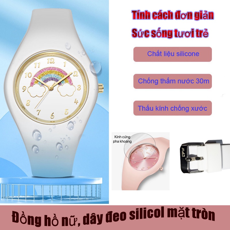 Đồng hồ nữ,TPIV chính hãng dây đeo silicol mặt tròn | BigBuy360 - bigbuy360.vn