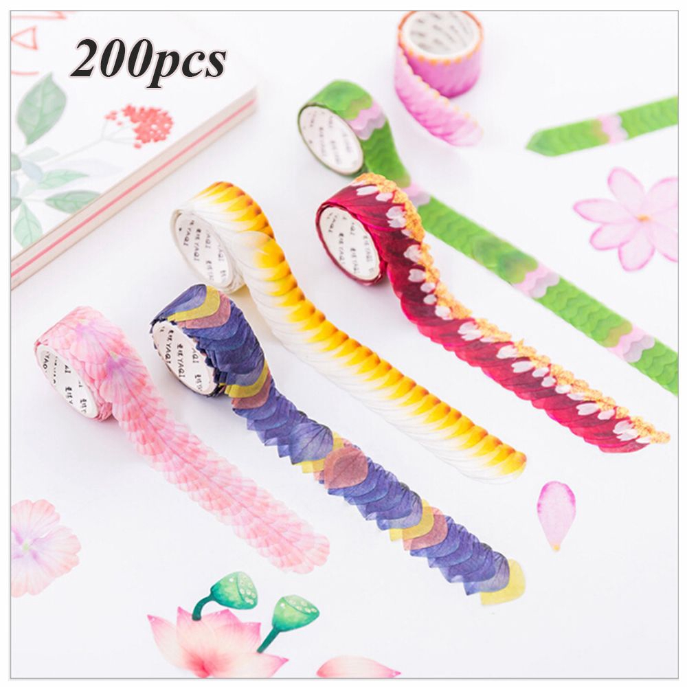Cuộn 200 Miếng Dán Trang Trí Hình Cánh Hoa Xinh Xắn