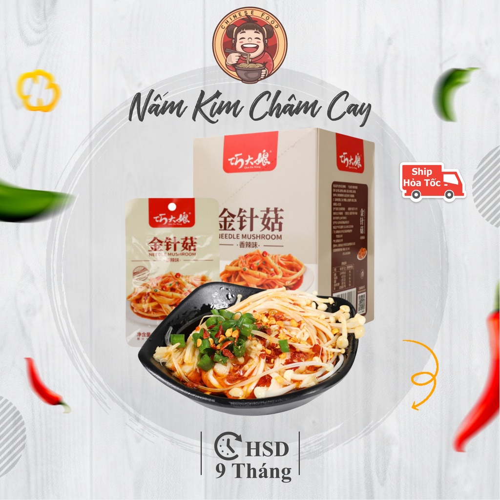 Nấm Kim Châm Sốt Cay Đồ Ăn Vặt Ngon 22g