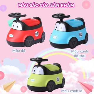 Bô cho bé đi vệ sinh hình ô tô Babyhop phù hợp với bé trai và bé gái 6 tháng đến 5 tuổi đế chống trơn trượt có vô lăng