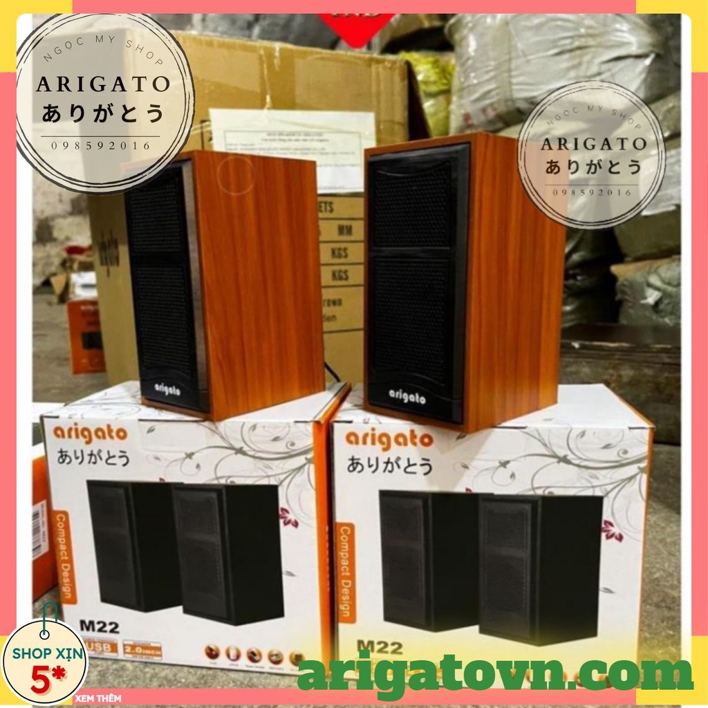 Loa Máy Tính Vỏ Gỗ Arigato M22 - Âm Thanh Cực Chất Siêu Bền [hn___arigatovn.com]