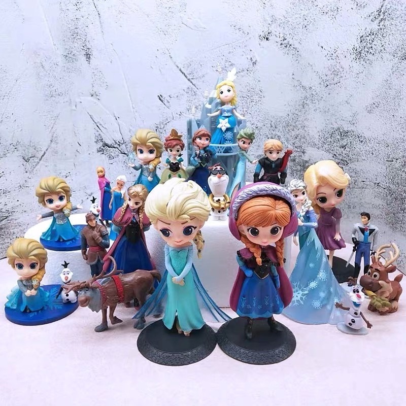 Mô Hình Công Chúa Disney Anna Elsa Trang Trí Bánh Kem