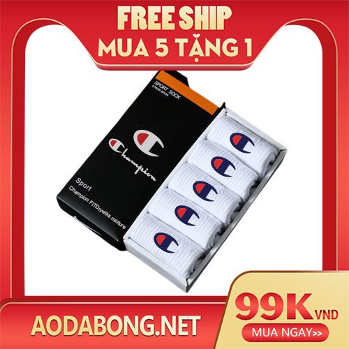 COMBO 5 TẶNG 1 Tất Champion dệt kim,vớ dệt kim,cổ cao,thời trang,thể thao, bóng đá,nam nữ,Nike,Mizuno,Jordan,Adidas,Puma
