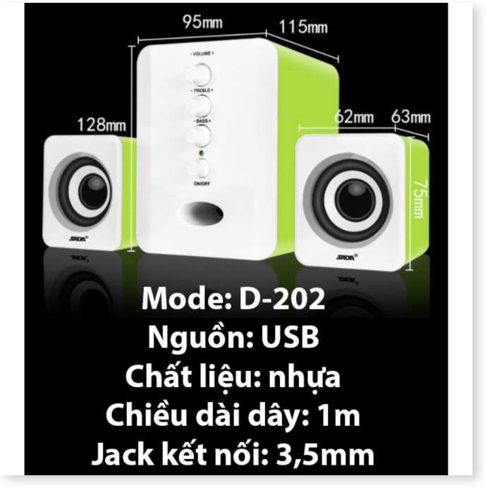 Loa Máy Tính SADA D202 Bộ 3 Loa Vi Tính USB Nghe Nhạc Siêu Hay Âm Thanh Super Bass - XSmart