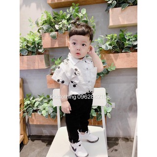 Bộ áo trắng mickey ngắn tay cho bé trai