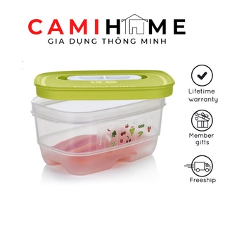 Hộp trữ mát rau củ có nút hô hấp Ventsmart Tupperware dung tích 375ml giúp trái cây tươi lâu hơn