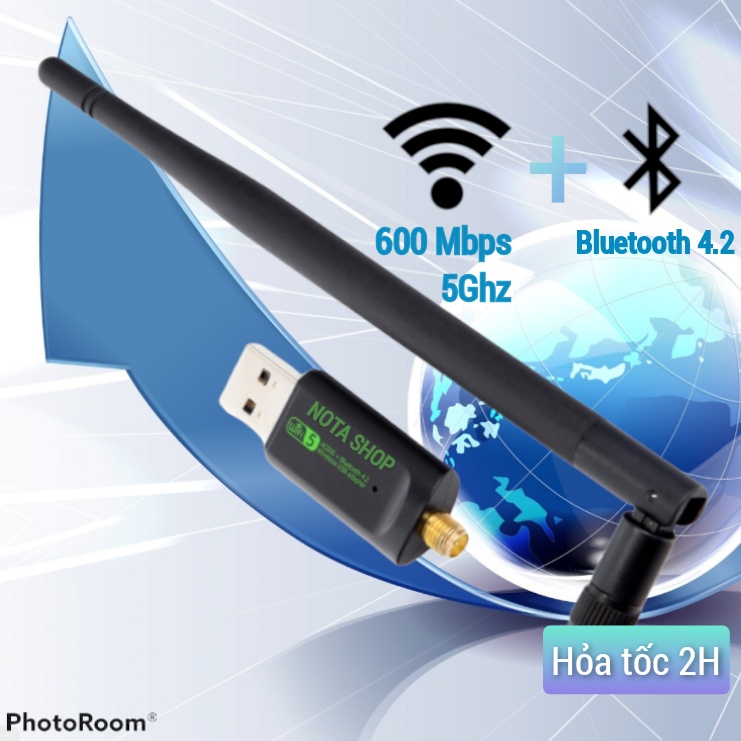 [Hỏa Tốc - Bảo hành 6 Th] Thiết bị kết nối WiFi 5Ghz để học online, USB thu WiFi + BLUETOOTH 600Mbps 1300Mbps 5G