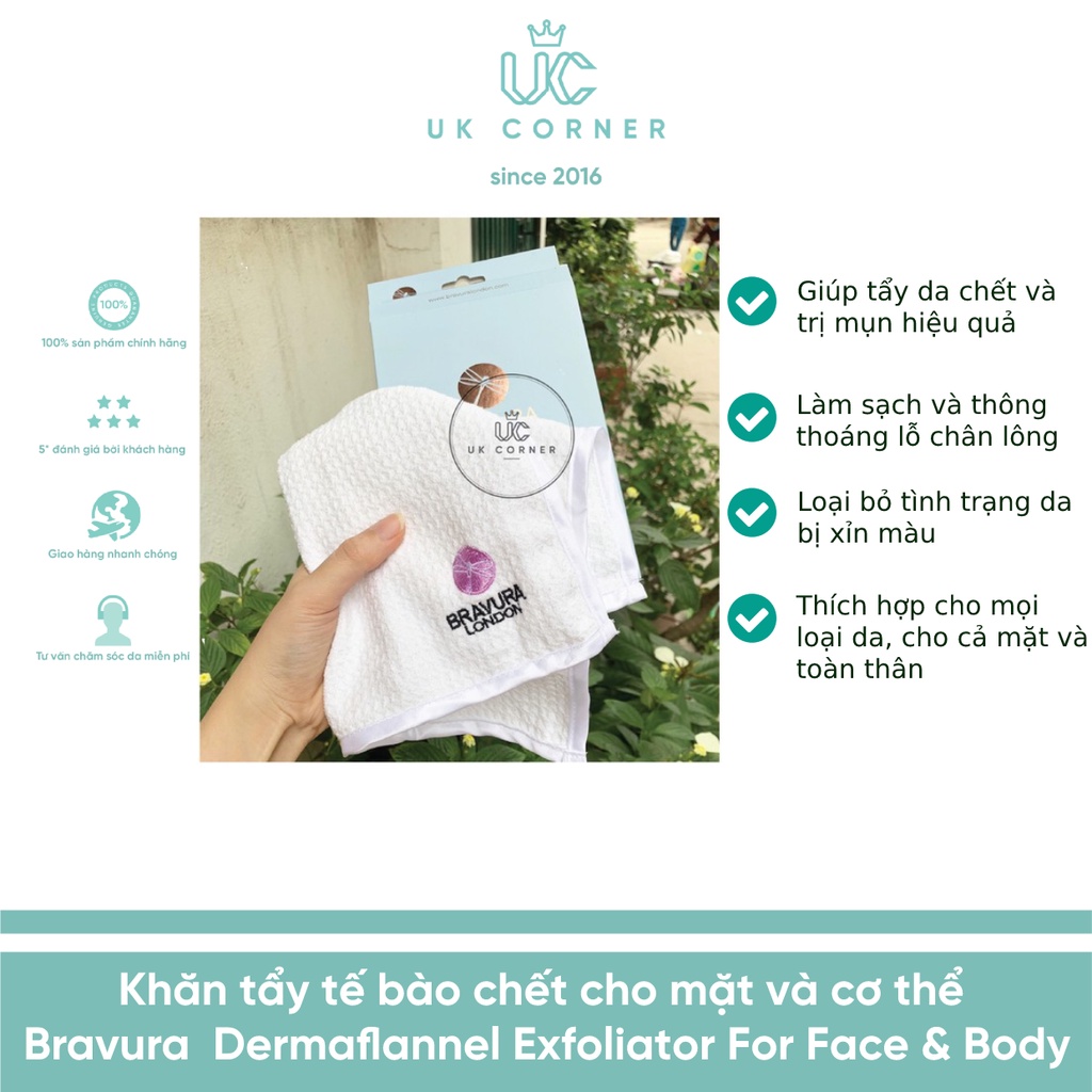 Khăn tẩy trang/ rửa mặt Khăn tẩy tế bào chết Bravura/ Revolution / W7 / Superdrug