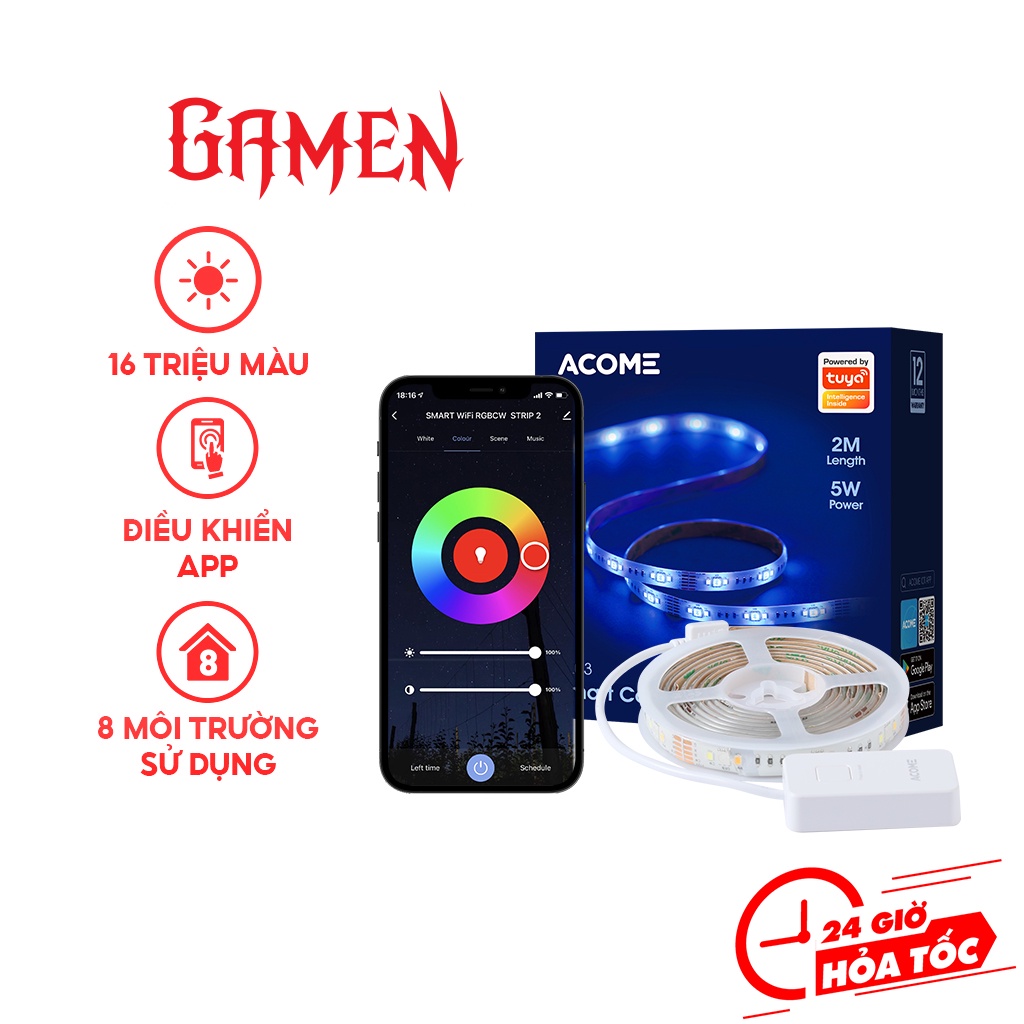 Đèn LED Dây Hiệu Ứng RGB Acome AL03 16 Triệu Màu Hiệu Ứng Thông Minh Công Suất 5W