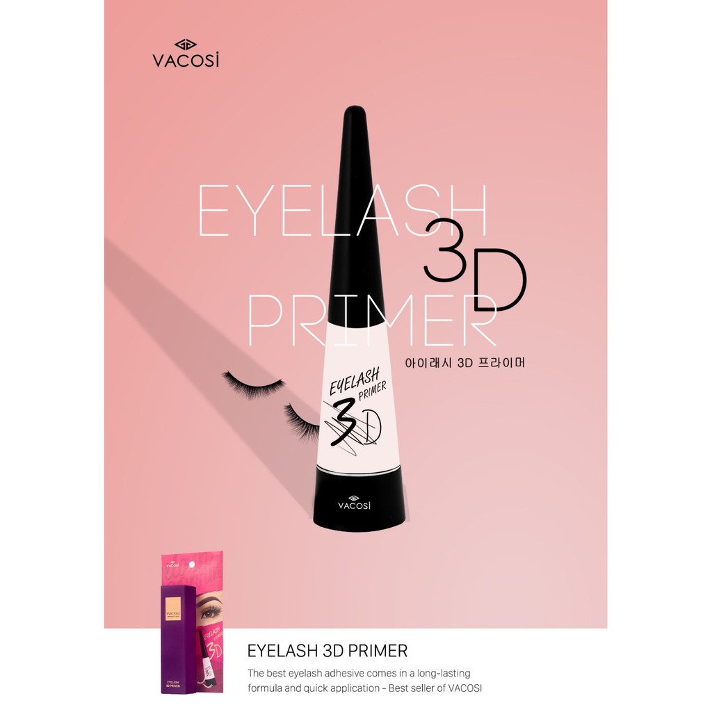 VACOSI Keo Dán Mi Giả Eyelash 3D Primer Natural Studio