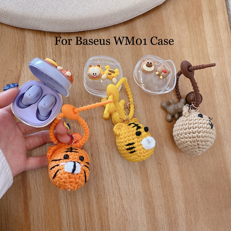 Vỏ bảo vệ hộp sạc tai nghe không dây Baseus Encok Tws Wm01 hình mèo Garfield cho Wm01 Puls