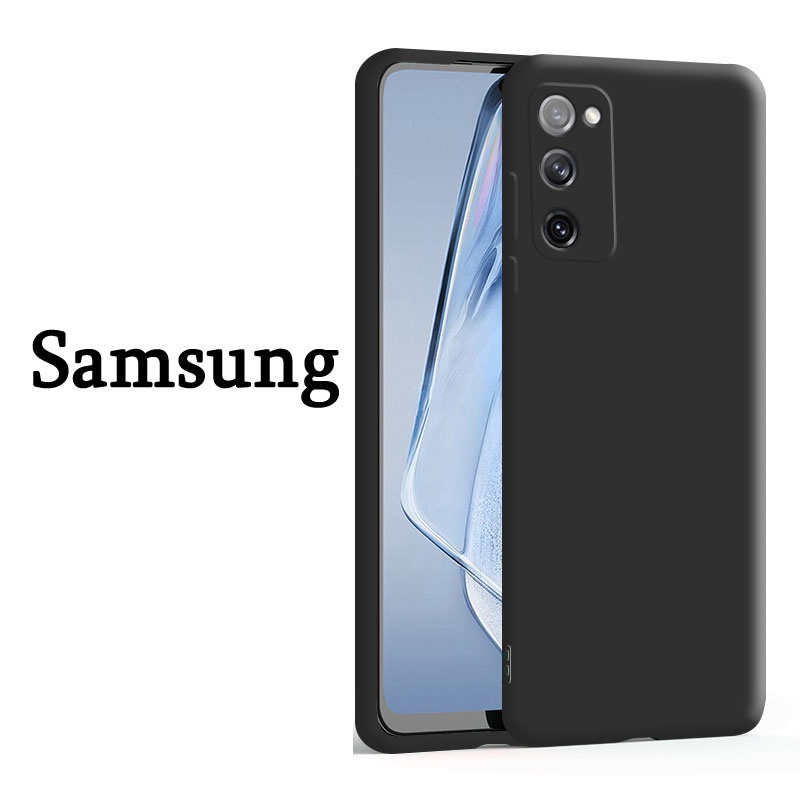Ốp lưng silicon cạnh vuông cho Samsung Galaxy A03s A02s A12 A22 A52 A52s A32 A72 A71 A51 A31 A11 A21s A70 A50 A50s A30s A20s A10s M14 M32 M21 M11 M51 M12 4G 5G Original Black Silicone Matte Soft Phone Cover Case