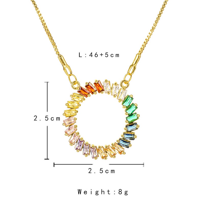 PINKDUDU Vòng cổ Mặt Kính Mạ Vàng Hồng Đính Đá Nhiều Màu Sắc Phong Cách Boho Đơn Giản Cho Nữ PD605