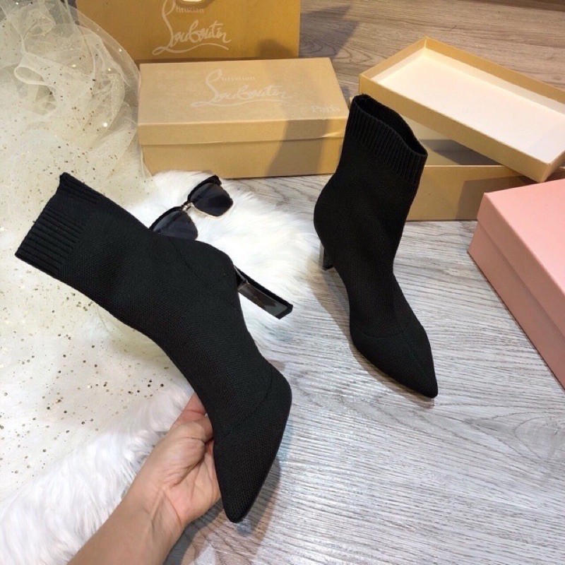 Bốt len gót gương 7cm cao cấp | BigBuy360 - bigbuy360.vn