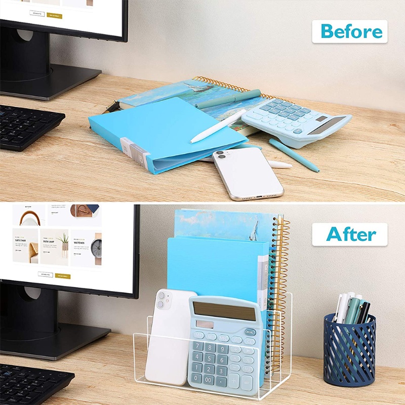 Wer 1 Khay Đựng Tài Liệu / Sách Bằng Acrylic Trong Suốt Sành Điệu
