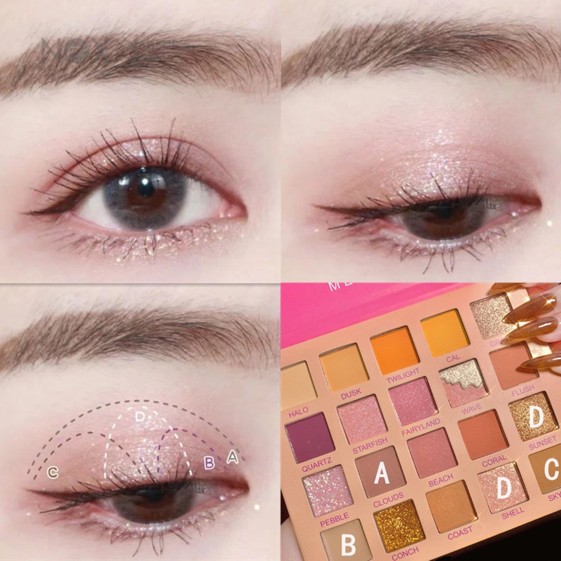 Bảng phấn mắt NOX 20 màu lì và nhũ lâu trôi dễ tán lên màu chuẩn  20 g | BigBuy360 - bigbuy360.vn