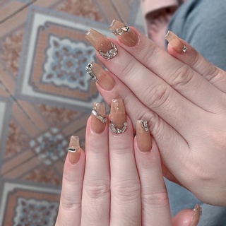 Nailbox thạch cam đính đá lấp lánh