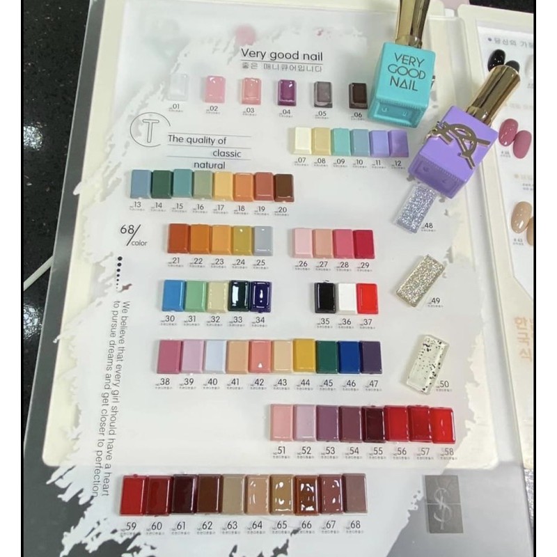 Set sơn verygood vs ysl 68 màu ( tặng kèm 2 bảng màu)