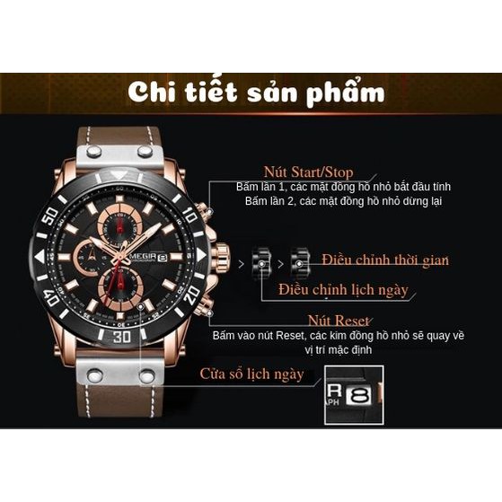 Đồng Hồ Nam Megir KT2081 Chính Hãng 2019 NEW Bảo Hành 12 Tháng Top Brand Luxury Hàng Nhập HongKong - Cửa hàng Reward I