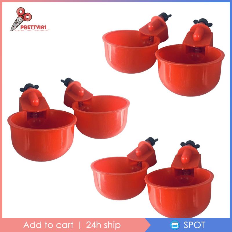 1 [Prettyia1] Bộ 6 Bát Uống Nước Tự Động Cho Gà Vịt Gà Tây Gà Tây Dễ Vệ Sinh