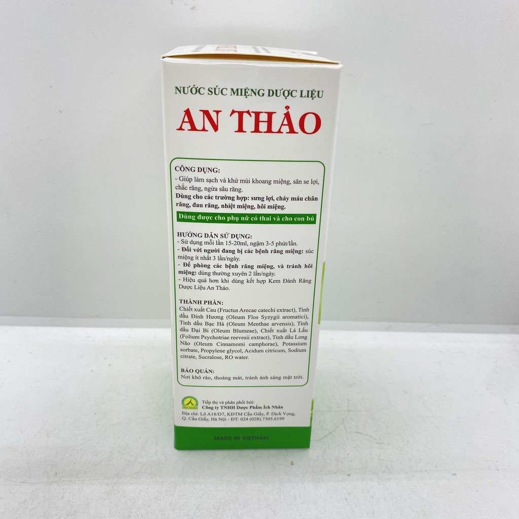 Nước miệng dược liệu An Thảo chai 250ml