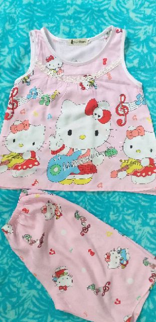 Bộ tone bé gái bông chân mèo kity hồng sise 5 cho bé từ 13kg-15kg