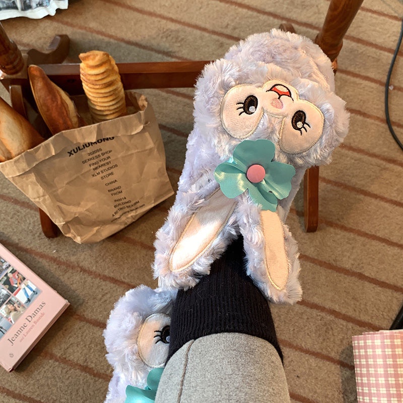 Dép bông đi trong nhà giữ ấm mùa đông thiết kế dễ thương cho bé gái