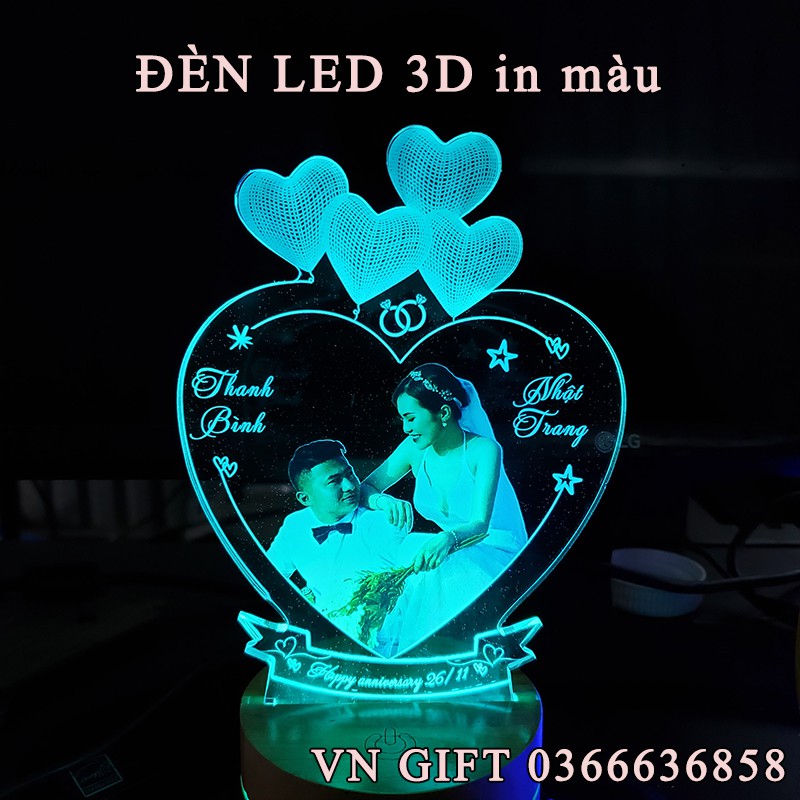 [New Hot] Đèn led 3D in màu mẫu 88