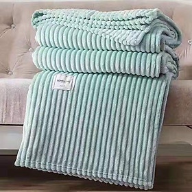 Chăn kẻ tăm nhung tuyết, lông tuyết Blanket hè thu 2 lớp dùng được 4 mùa mẫu mới 2021