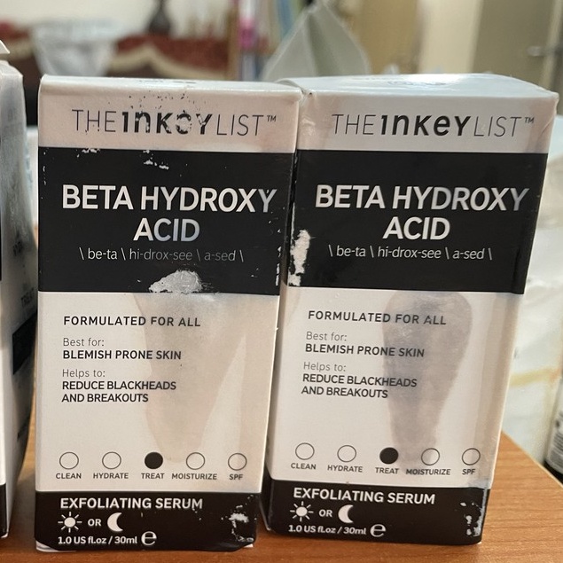 Hộp xấu + vơi tẩy tế bào chết The Inkey List Beta Hydroxy Acid BHA-30ml