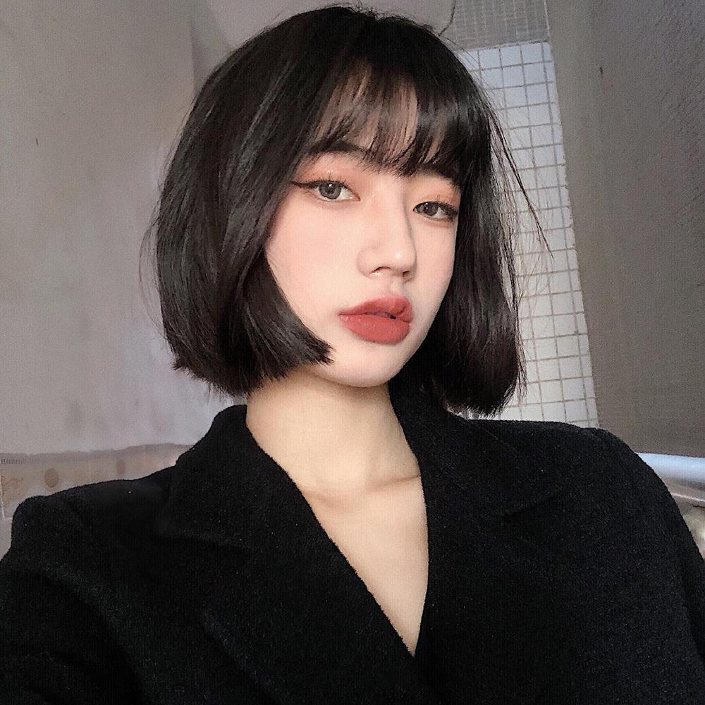 Bộ tóc giả ngắn thẳng tự nhiên thời trang cho nữ