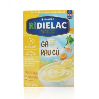 BỘT ĂN DẶM RIDIELAC GOLD GÀ RAU CỦ - HỘP GIẤY 200G