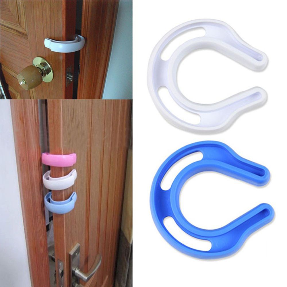 DANILO Delicate C-type Door Stopper Children Kid Protection Home Garden White Creative Color Random Blue Plastic Materiel Baby Safty 2pcs/Multicolor