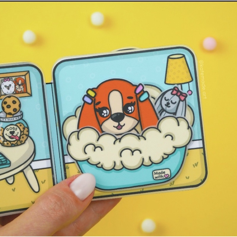 NGÔI NHÀ BÚP BÊ GIẤY CÚN CON VÀNG