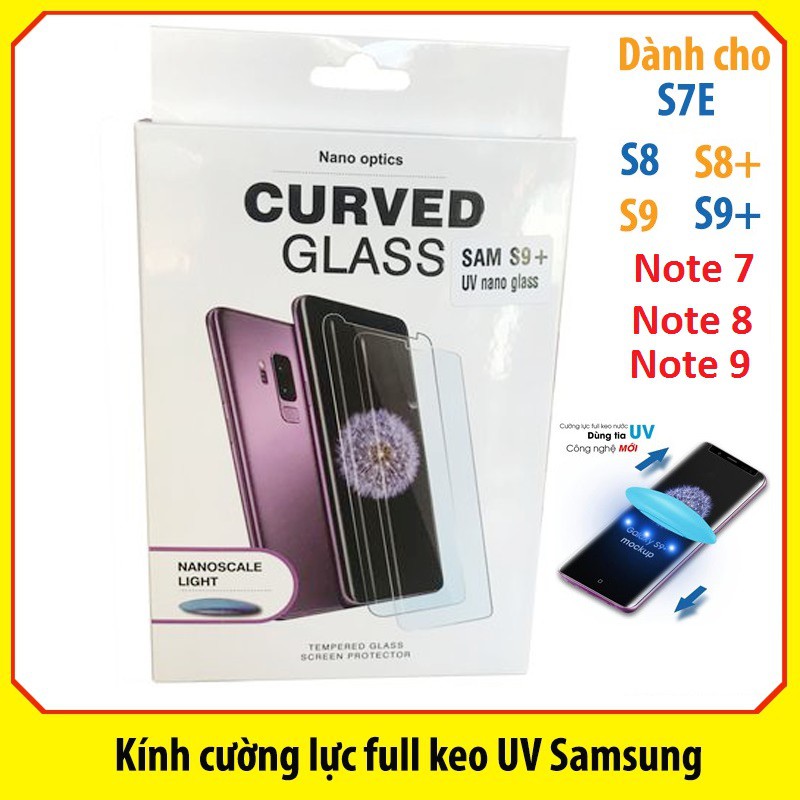 Cường Lực Full Màn Keo Nước UV Cho Note FE/ S7e/S8/S8+/Note 8/S9/S9+/Note 9 - Bản Full Hở Loa Trong