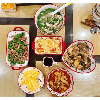 Thố sứ hoạ tiết cherry vẽ tay