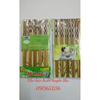 Bộ 10 đôi đũa tre hoa văn cao cấp