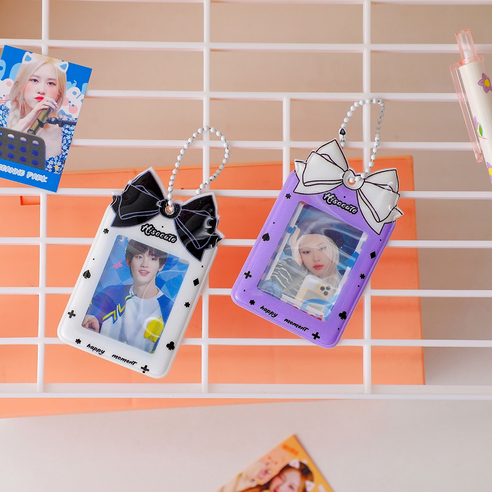 Móc Khóa Hình Nơ Trong Suốt Kích Thước 2inch