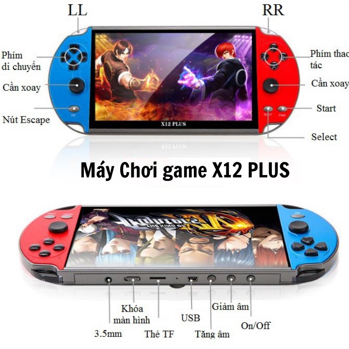 Máy chơi game X7 - Màn hình  4.3 inch 8GB - Với 900 Game - Xem Phim - Nghe Nhạc - Bảo Hành 12 Tháng