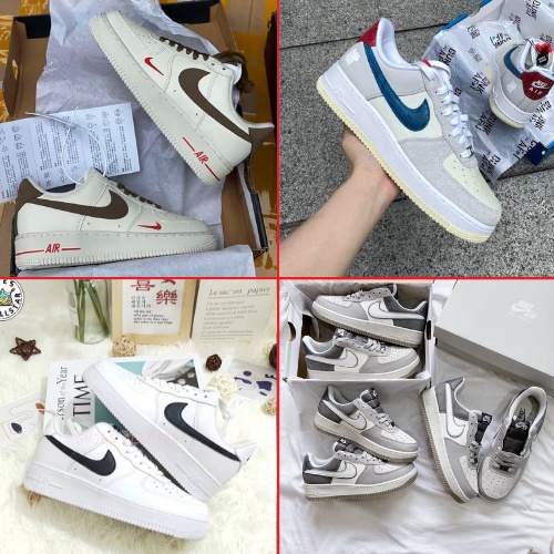 Giày AF1 Trắng Vệt Đen, Giày Thể Thao AF1 Vệt Nâu, Xám Lông Chuột Hàng Cao Cấp Tặng Full Box Bill