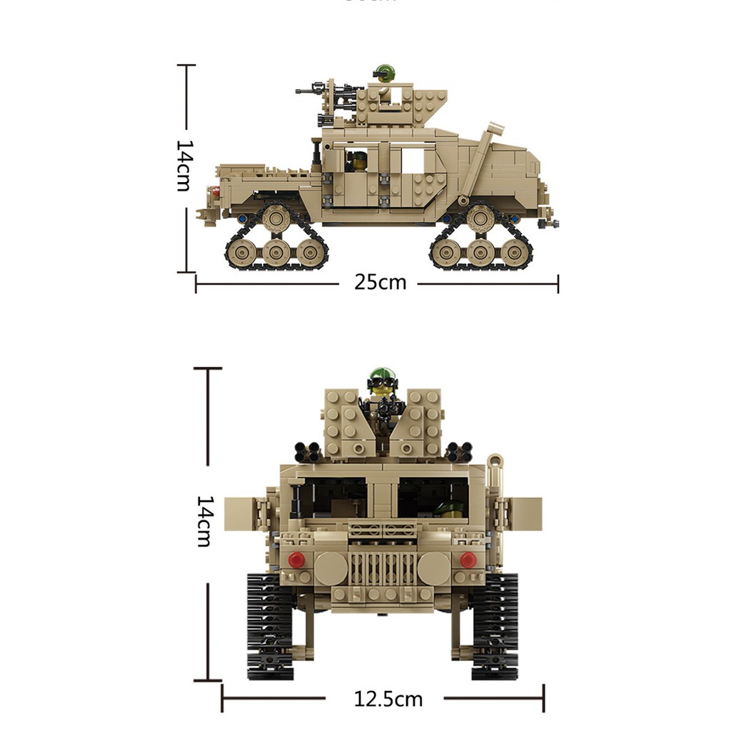 Đồ Chơi Lắp Ráp ARMY KAZI Lắp Ráp Xe Tăng M1A2 1436 Chi Tiết