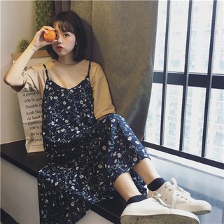 (ORDER) Váy hoa nhí 2 dây xòe suông dài đáng yêu Hàn Quốc Vintage nhẹ nhàng