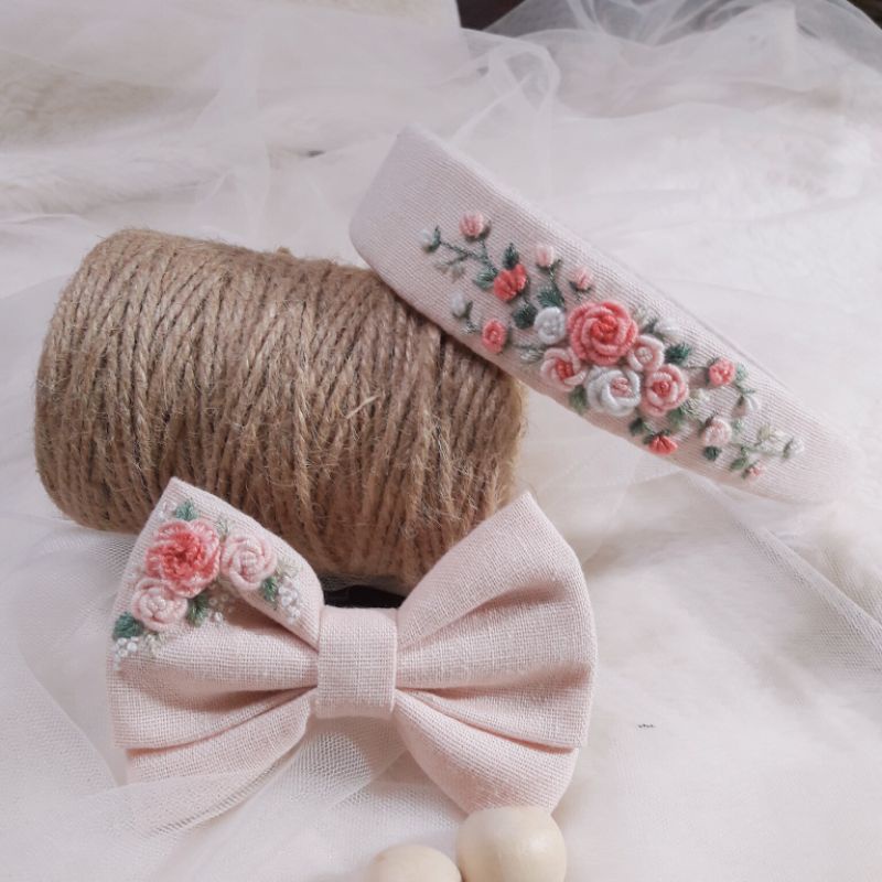 Cài tóc - cột tóc thêu tay handmade