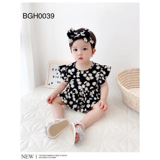 Xả Body hoa cúc + turban cho bé gái