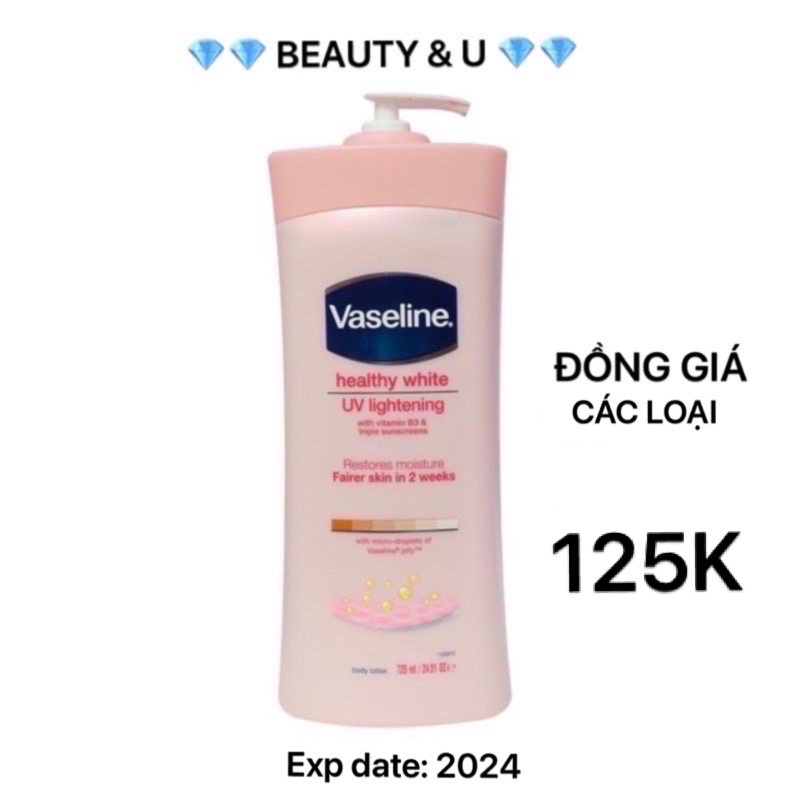 [HÀNG CHUẨN] Sữa dưỡng thể Mỹ USA Vaseline Healthy White UV Lightening 725ml