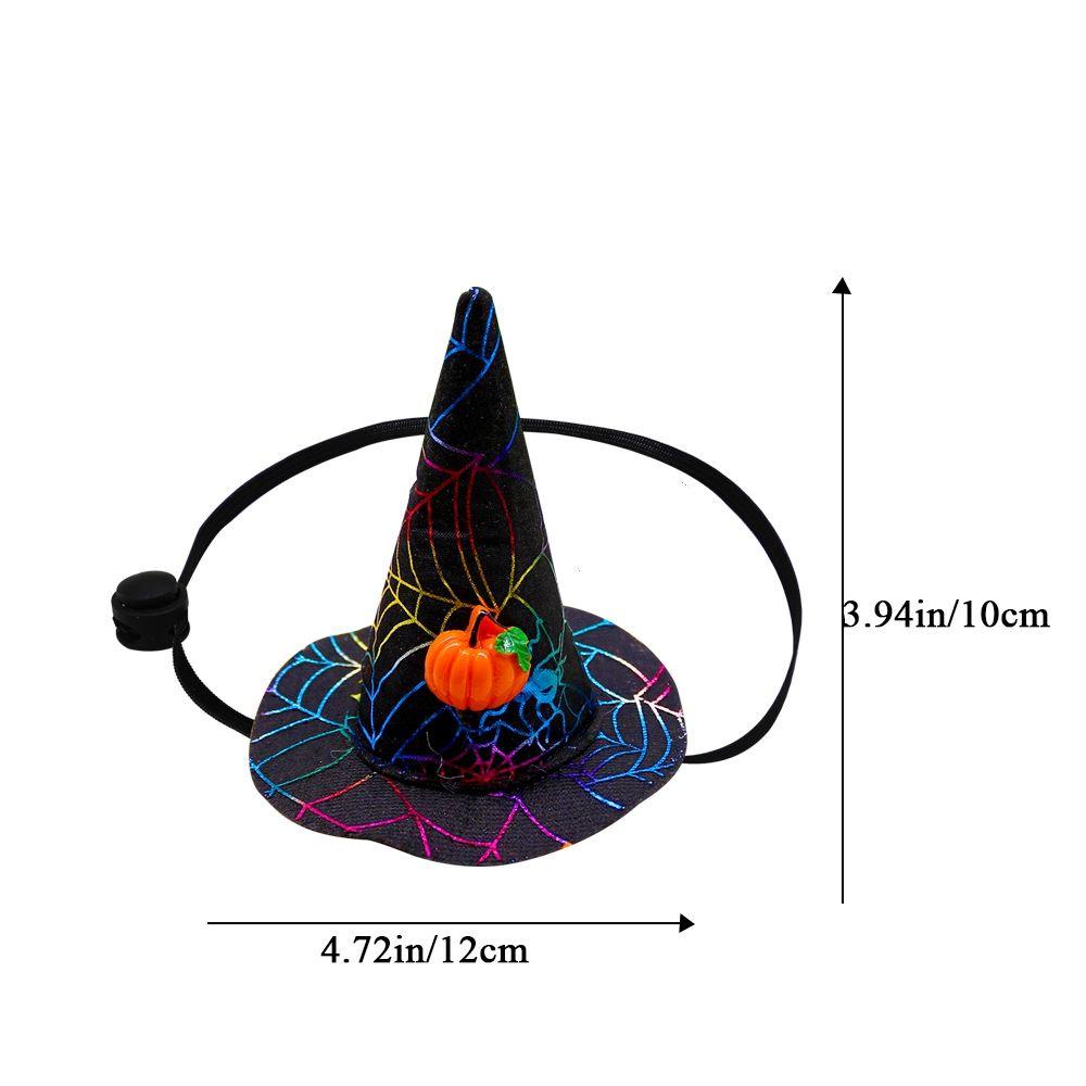 AUGUSTINA Mũ Phù Thủy Họa Tiết Dơi Bí Ngô Sáng Tạo Có Thể Điều Chỉnh Cho Thú Cưng